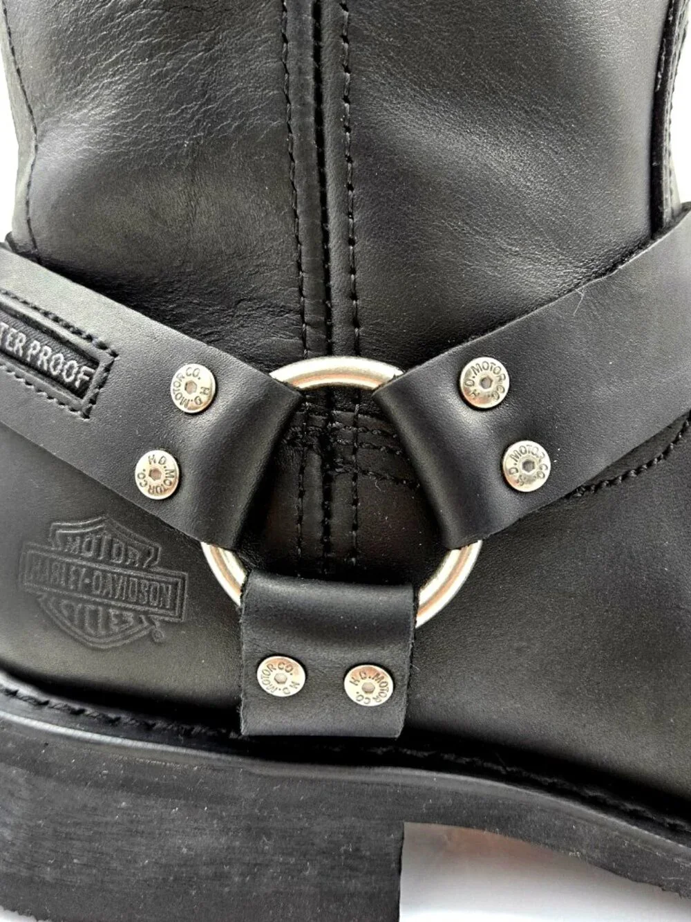 Harley Davidson Men's Size 11 Wide Hustin Side Zip Waterproof Black Boots D95353